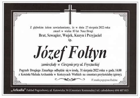 Zmarł śp. Józef Foltyn - Cieszyn