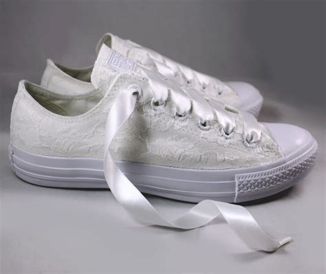 Ivory or White Lace Bridal Converses --Lace Converse -- Wedding Tennis shoes - Wedding Converse