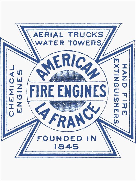 "1909 American LaFrance Fire Engine Logo" Sticker by historicimage ...