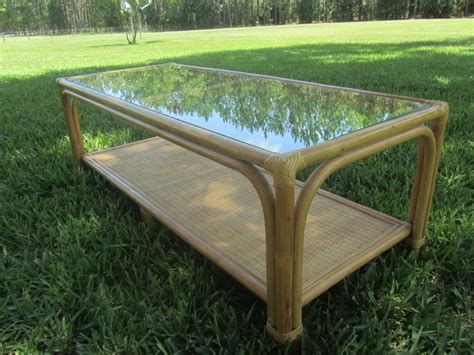 Wicker Coffee Table End Table Furniture Coffee Table Glass - Etsy