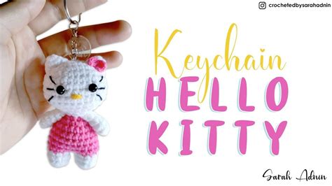 How to crochet : Keychain Hello Kitty | Hello kitty keychain, Hello ...