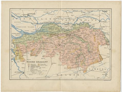 Antique Map of Noord-Brabant by Kuyper (1883)