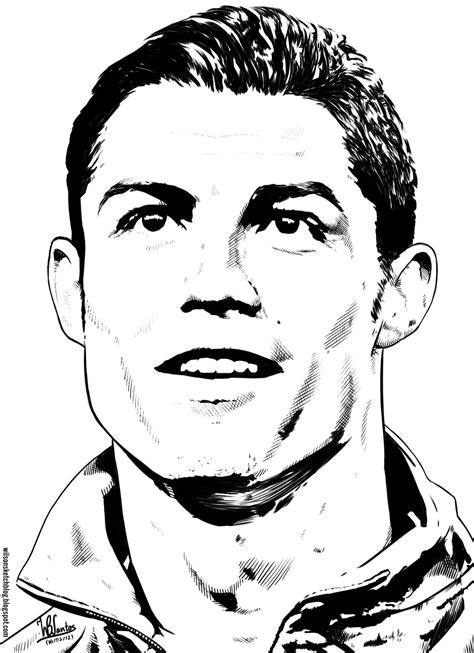 Black And White Ronaldo Drawing - Drawing Word Searches