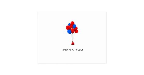 Red & Blue Balloons - Thank You Post Card | Zazzle.com