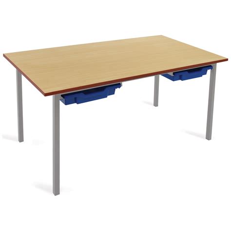 Scholar Light Grey Frame Classroom Tables With Trays | Classroom Desks