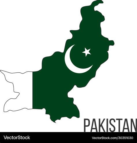 Pakistan flag map the flag country Royalty Free Vector Image