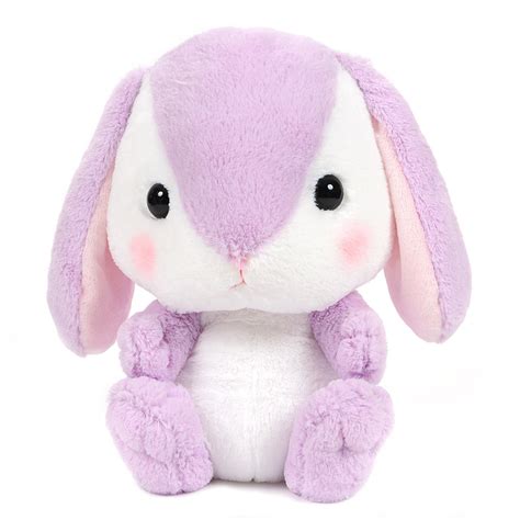 Amuse Bunny Plushie Cute Stuffed Animal Toy Purple / White Big Size