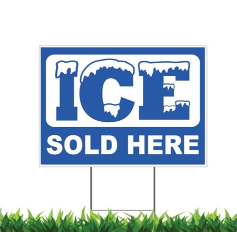 Ice Sold Here Yard Sign Printed 2-Sided 12x18 24x18 or | Etsy