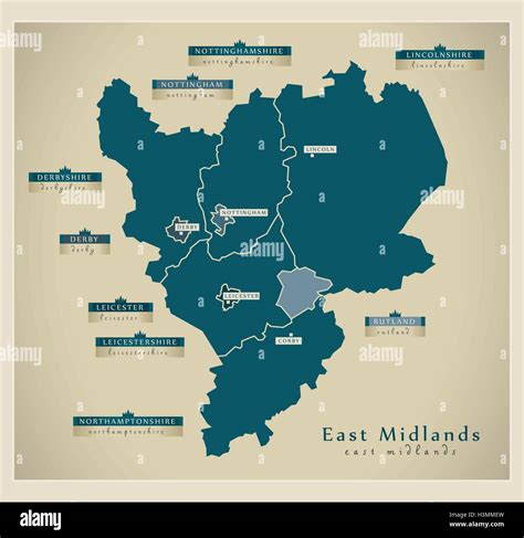 East midlands uk map Stock Vector Images - Alamy