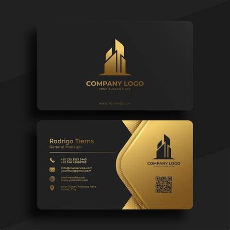Premium Vector | Gradient golden luxury horizontal business card