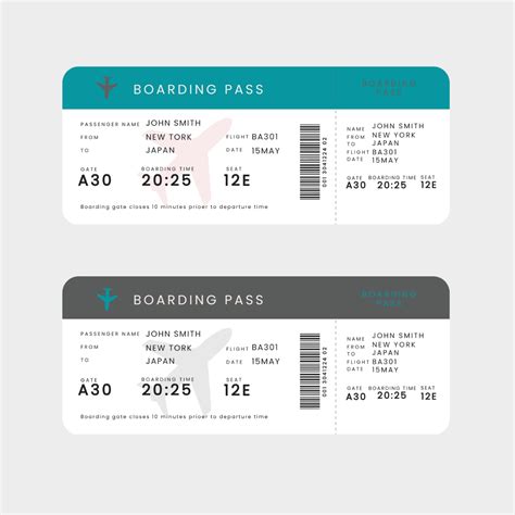 Plane Ticket Vector Template - Edit Online & Download Example ...