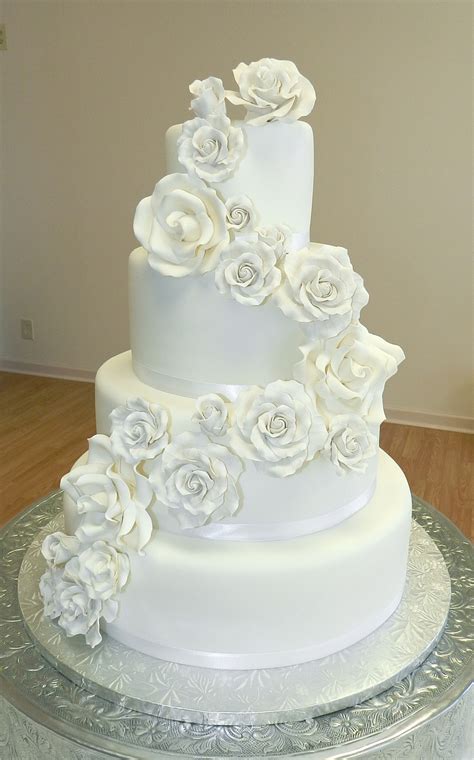 White Roses Wedding Cake - CakeCentral.com