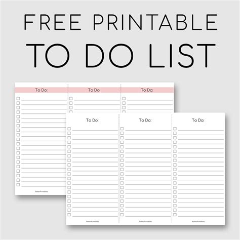 Printable To Do List