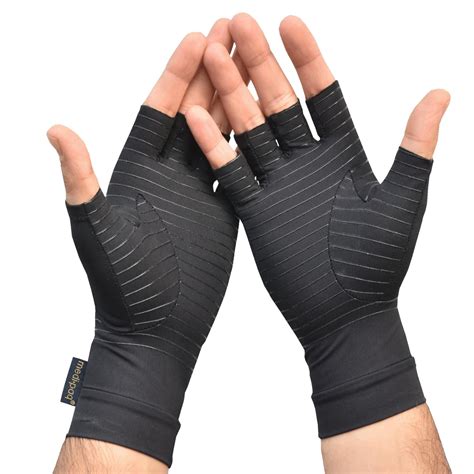 Anti Arthritis Compression Gloves Copper Fingerless Pain Support Rheumatoid UK | eBay