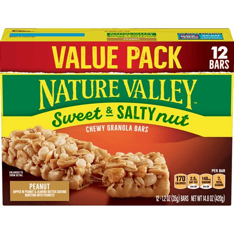 Nature Valley Granola Bars, Sweet and Salty Nut, Peanut, 12 ct, 14.8 oz - Walmart.com - Walmart.com