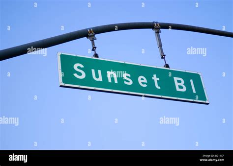 Famous Sunset Blvd sign in Beverly Hills Los Angeles California Stock Photo - Alamy