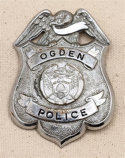 Nice Old 1930s Ogden Utah Police Badge by Salt Lake Stamp Co: Flying ...