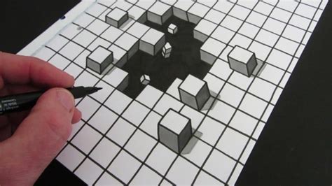 COOL Optical Illusion Cube Drawing