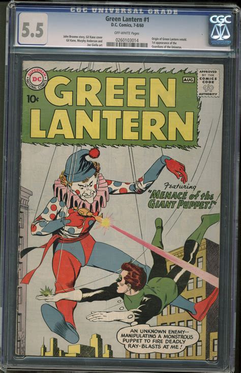 Lot Detail - Green Lantern #1 DC Comic Books 1960 CGC Graded 5.5 w/ Off-White Pages!