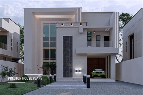 Modern Flat roof Duplex Design - Preston House Plans