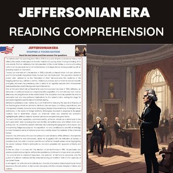 Jeffersonian Era Reading Comprehension | Thomas Jefferson Revolution of 1800