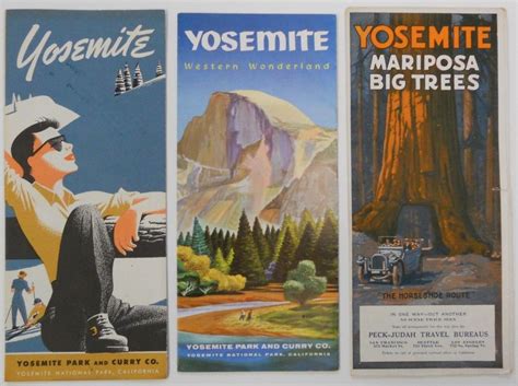 3 Yosemite National Park Brochures - Oct 11, 2011 | Paige Auction in OR | Yosemite park ...