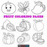 coloring Pages printable Kids Easy fruits Fruits Page sketch template