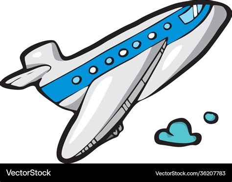 Plane on white background cute cartoon transport Vector Image