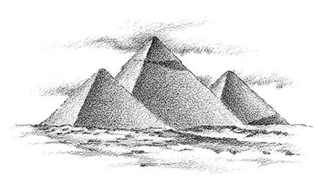 drawing of the great pyramid of giza - mihenderickson