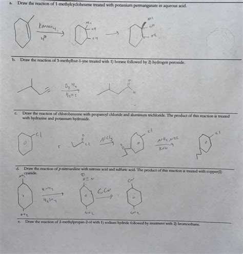 Solved a. Draw the reaction of 1-methylcyclohexene treated | Chegg.com