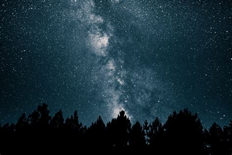 night, sky, starry night, night sky, stars, galaxy, blue, Milky Way ...