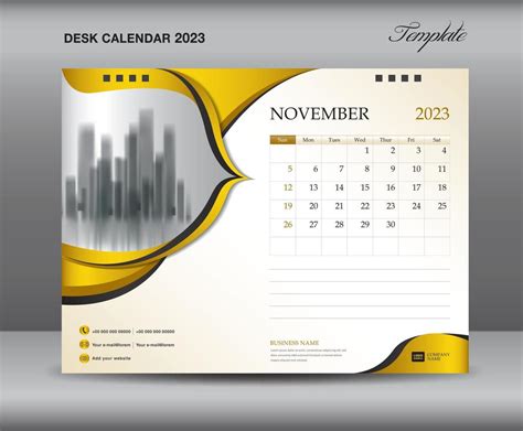 Calendar 2023 template on gold backgrounds luxurious concept, November ...