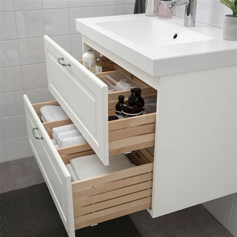 GODMORGON Sink cabinet with 2 drawers, Kasjön white, 31 1/2x18 1/2x22 7/8" - IKEA