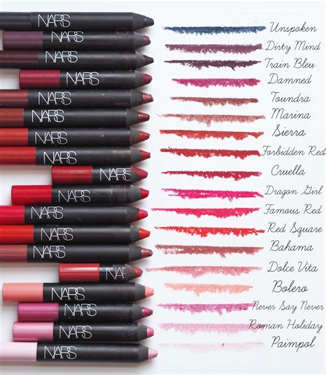 The NARS Velvet Matte Lip pencil Ultimate Guide : Info Lipstick Art, Lipstick Swatches, Lipstick ...