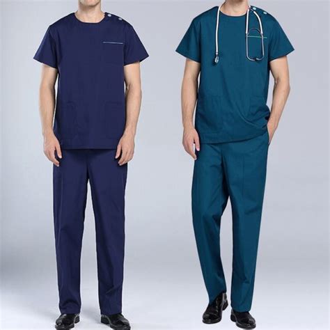 Doctor Nurse Tops & Pants Men Women Scrub Set Medical Uniform Hospital ...