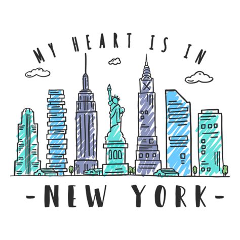 New York Skyline Sticker | Vector York PNG Download