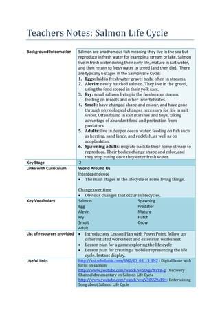 Life cycle teachers notes | PDF | Free Download