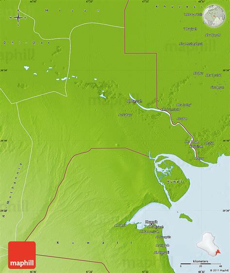 Physical Map of Al-Basrah