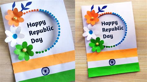 Republic day card making ideas | Handmade republic day greeting card ...