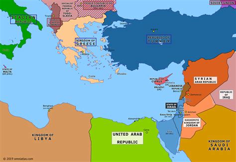 Six-Day War | Historical Atlas of Eastern Mediterranean (10 June 1967) | Omniatlas