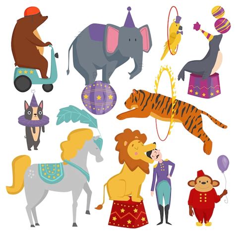 Premium Vector | Circus animals set