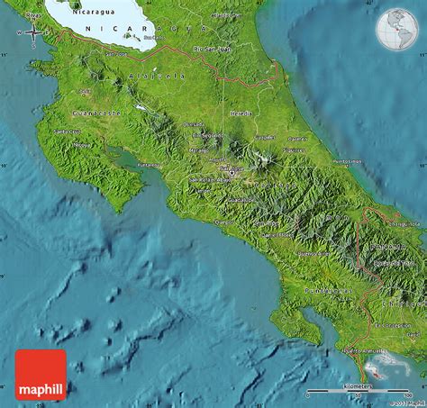 Satellite Map of Costa Rica