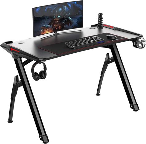 SogesPower Ergonomic Gaming Desk RGB LED Lights R3 Pro 47 inches Modern ...