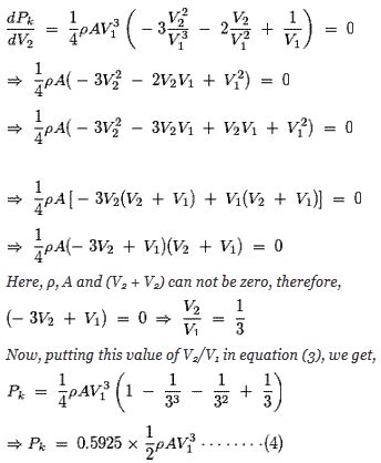 maximum power from wind differentiate equation - Electrical Engineering 123