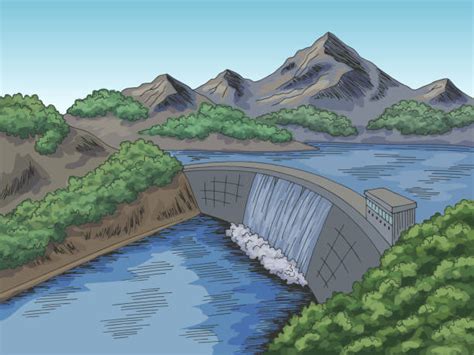 Drawing Of A Hydropower Illustrations, Royalty-Free Vector Graphics & Clip Art - iStock