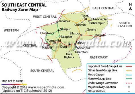 South East Central Railway Map - Western Europe Map