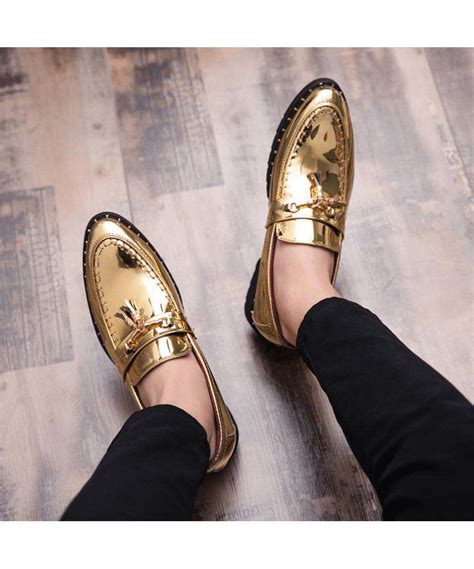 Golden buckle tassel leather slip on dress shoe | Slip on dress shoe ...