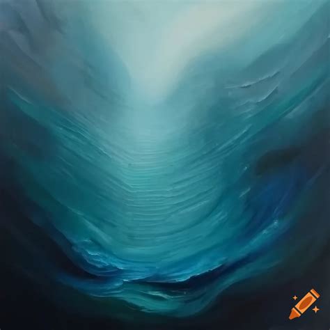 Acrylic painting of a misty underwater ocean scene on Craiyon