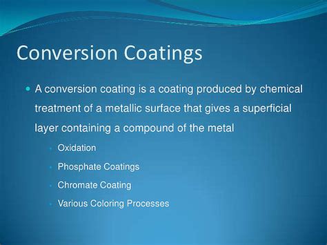 Chemfilm Conversion Coatings - Advanced Metal Coatings