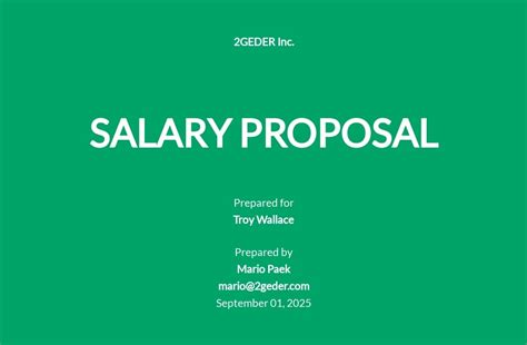 Salary Proposal Template